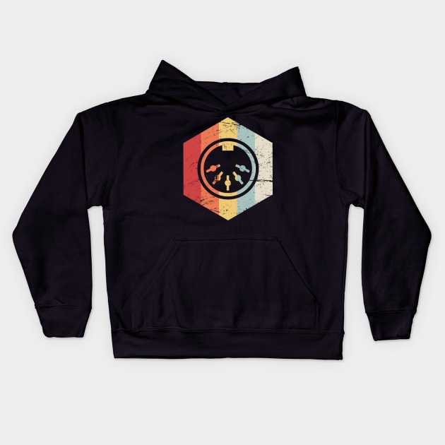 Retro 70s Synthesizer Icon Kids Hoodie by MeatMan